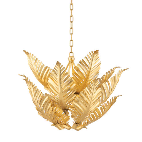 Tropicale 8 Light 26 inch Gold Leaf Pendant Ceiling Light