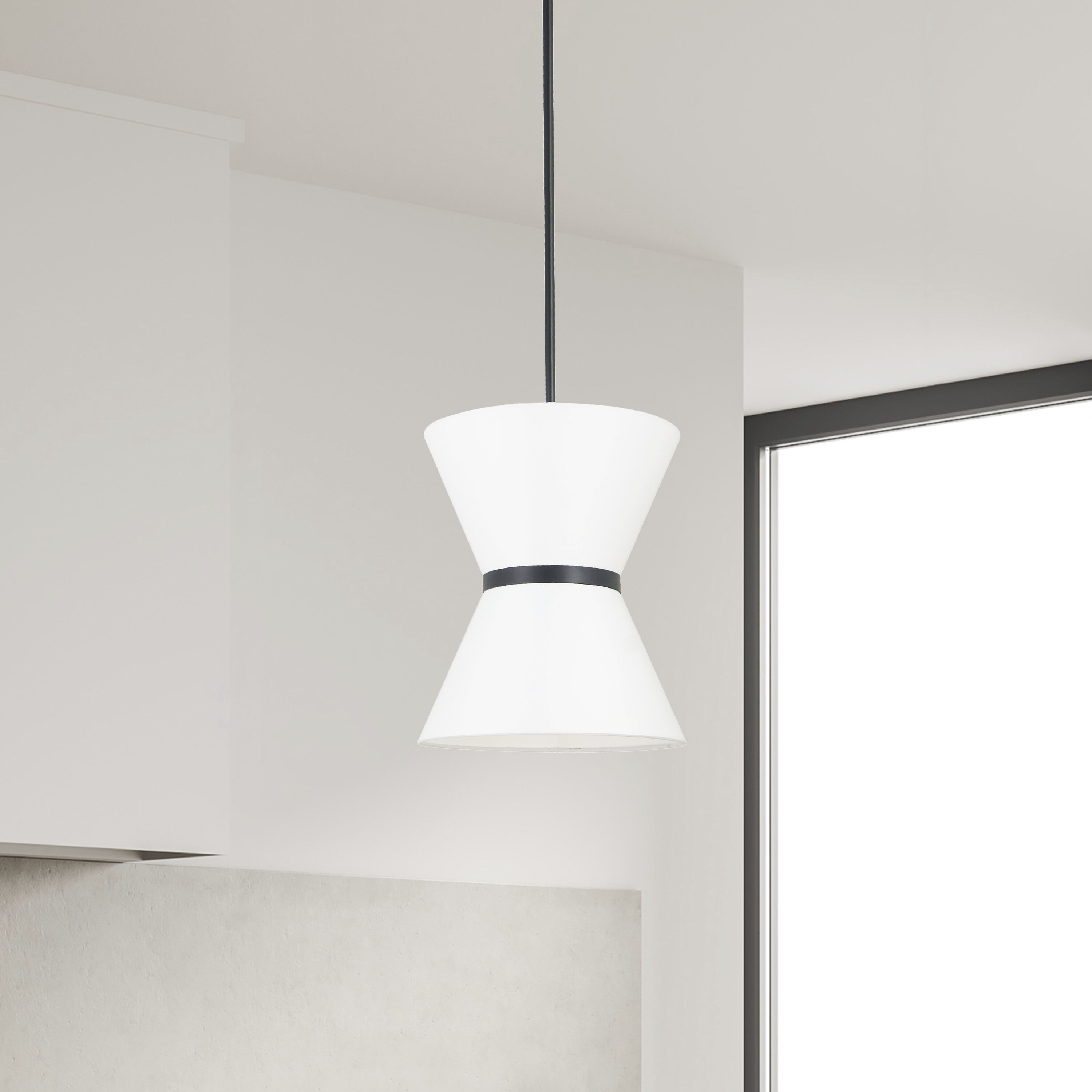 Caterine 1 Light 12 inch Matte Black Pendant Ceiling Light in White