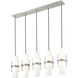 Cayden 5 Light 42 inch Brushed Nickel Linear Chandelier Ceiling Light