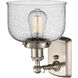 Ballston Large Bell 1 Light 8 inch Brushed Satin Nickel Sconce Wall Light in Seedy Glass, Ballston
