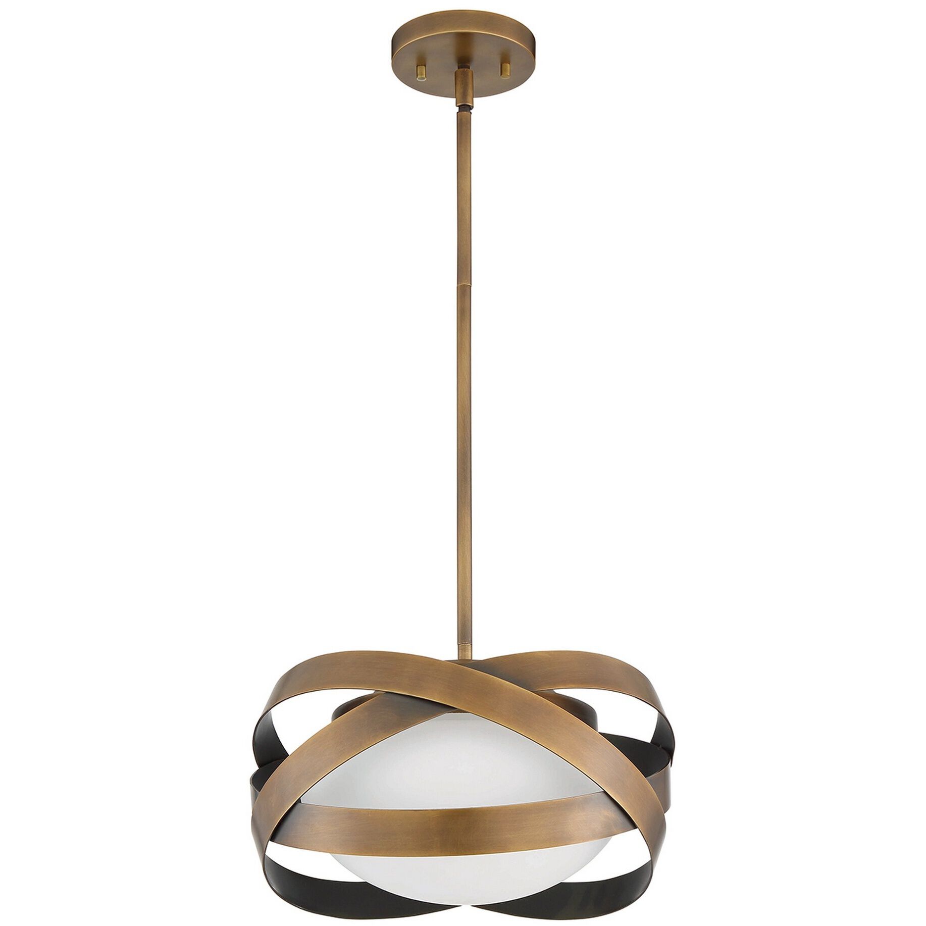 Saturn 1 Light 13 inch Brass Pendant Ceiling Light
