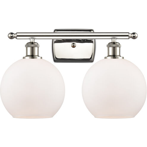 Ballston Athens LED 16 inch Polished Nickel Bath Vanity Light Wall Light in Matte White Glass, Ballston