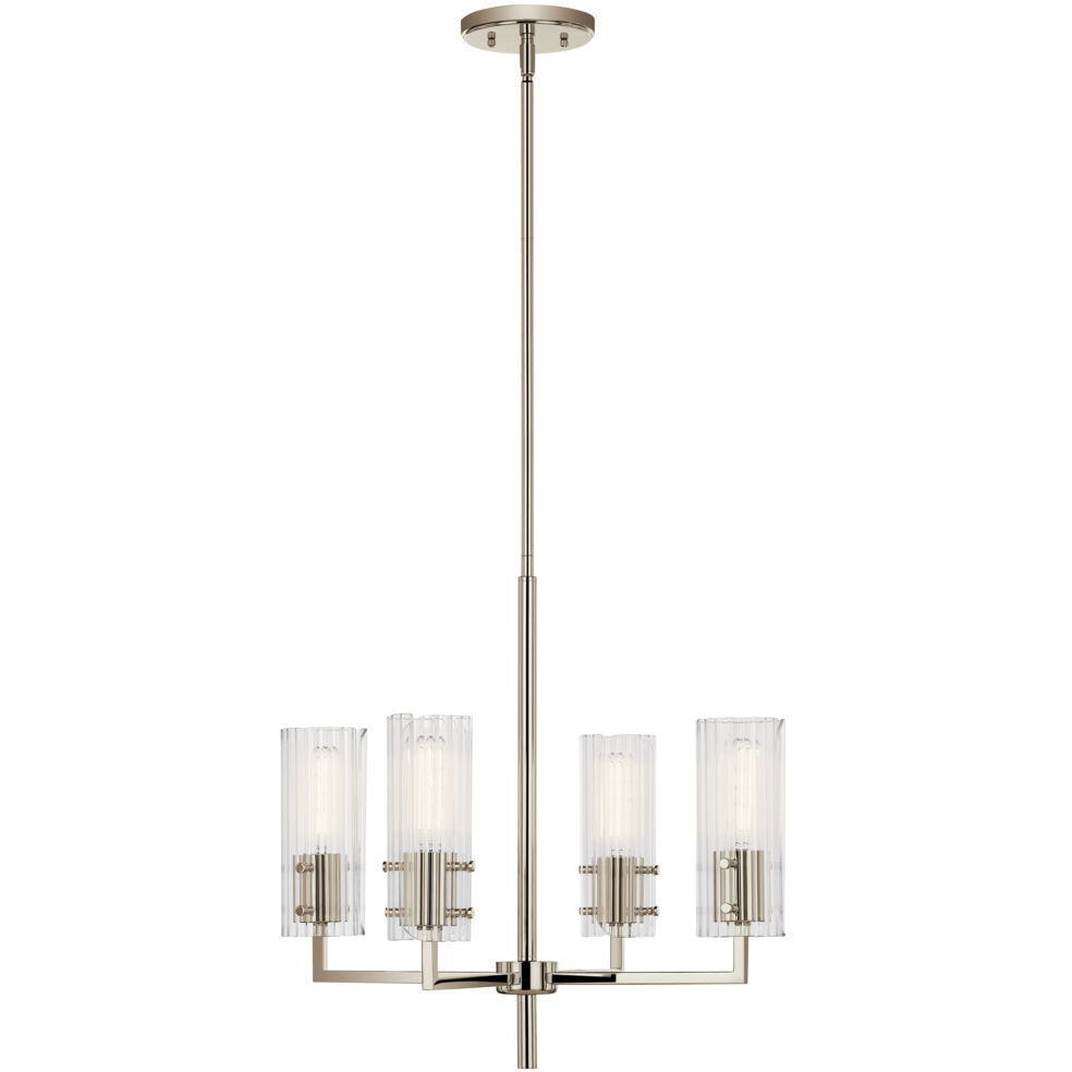 Velestino 4 Light Polished Nickel Chandelier Ceiling Light