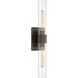 Ian K. Fowler Presidio 2 Light 4.75 inch Bronze Double Bath Sconce Wall Light in Clear Glass, Petite