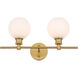 Syracuse 2 Light 19 inch Brass Wall sconce Wall Light