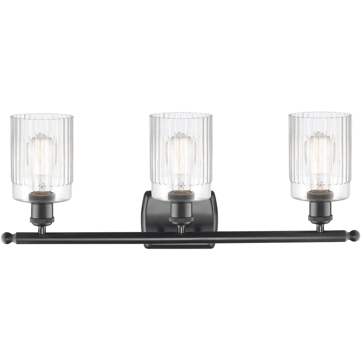 Ballston Hadley LED 26 inch Matte Black Bath Vanity Light Wall Light in Clear Glass, Ballston