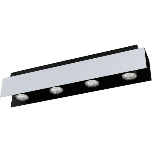 Viserba 4 Light 120 Aluminum and Black Track Light Ceiling Light