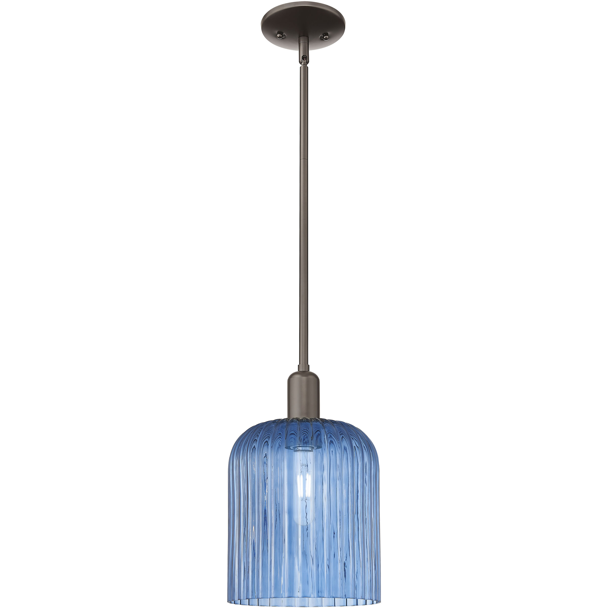 Arcadia Bridal Veil 1 Light 8 inch Oil Rubbed Bronze Mini Pendant Ceiling Light in Blue