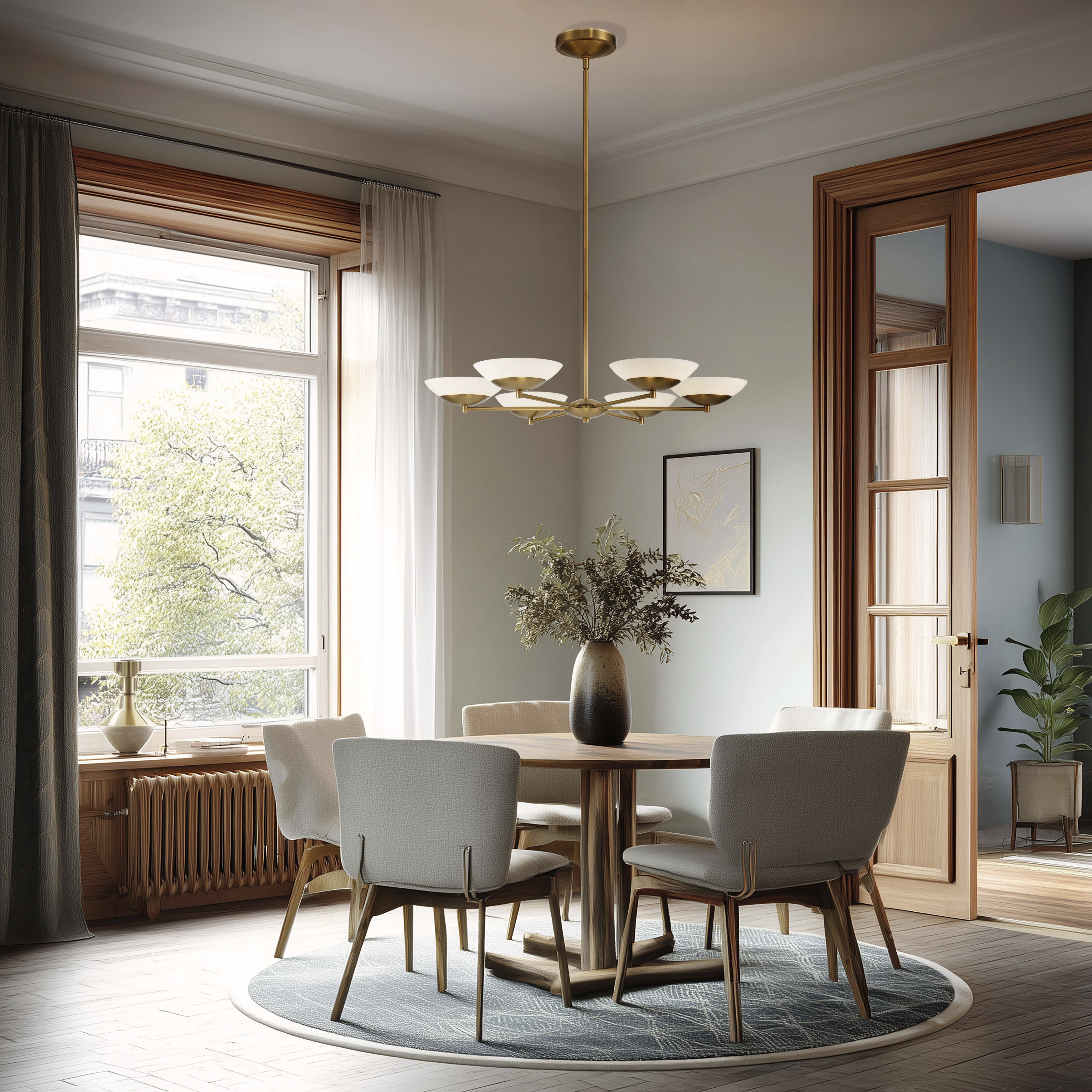 Solara LED 36 inch Legacy Brass Chandelier Ceiling Light