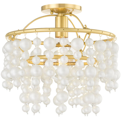 Kinsley 1 Light 15 inch Aged Brass Flush Mount Ceiling Light