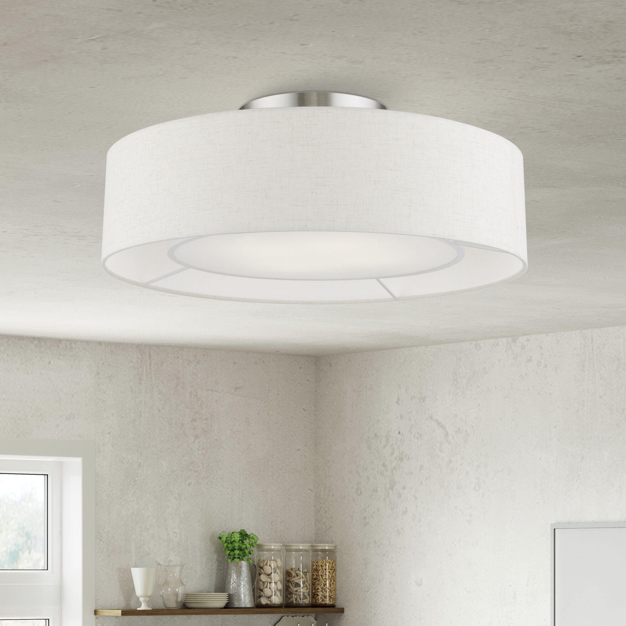 Ellsworth 4 Light 21 inch English Bronze Semi-Flush Ceiling Light