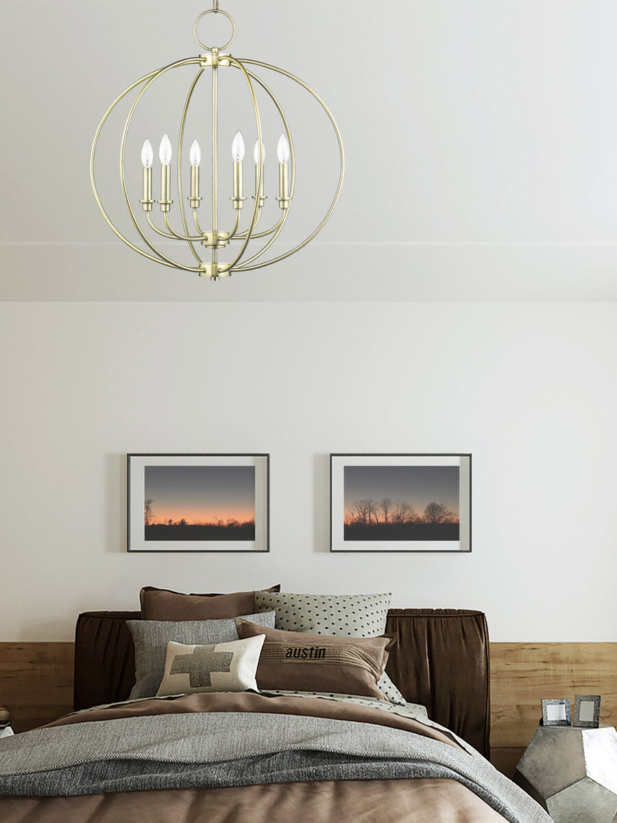 Milania 6 Light 25 inch Antique Brass Chandelier Ceiling Light