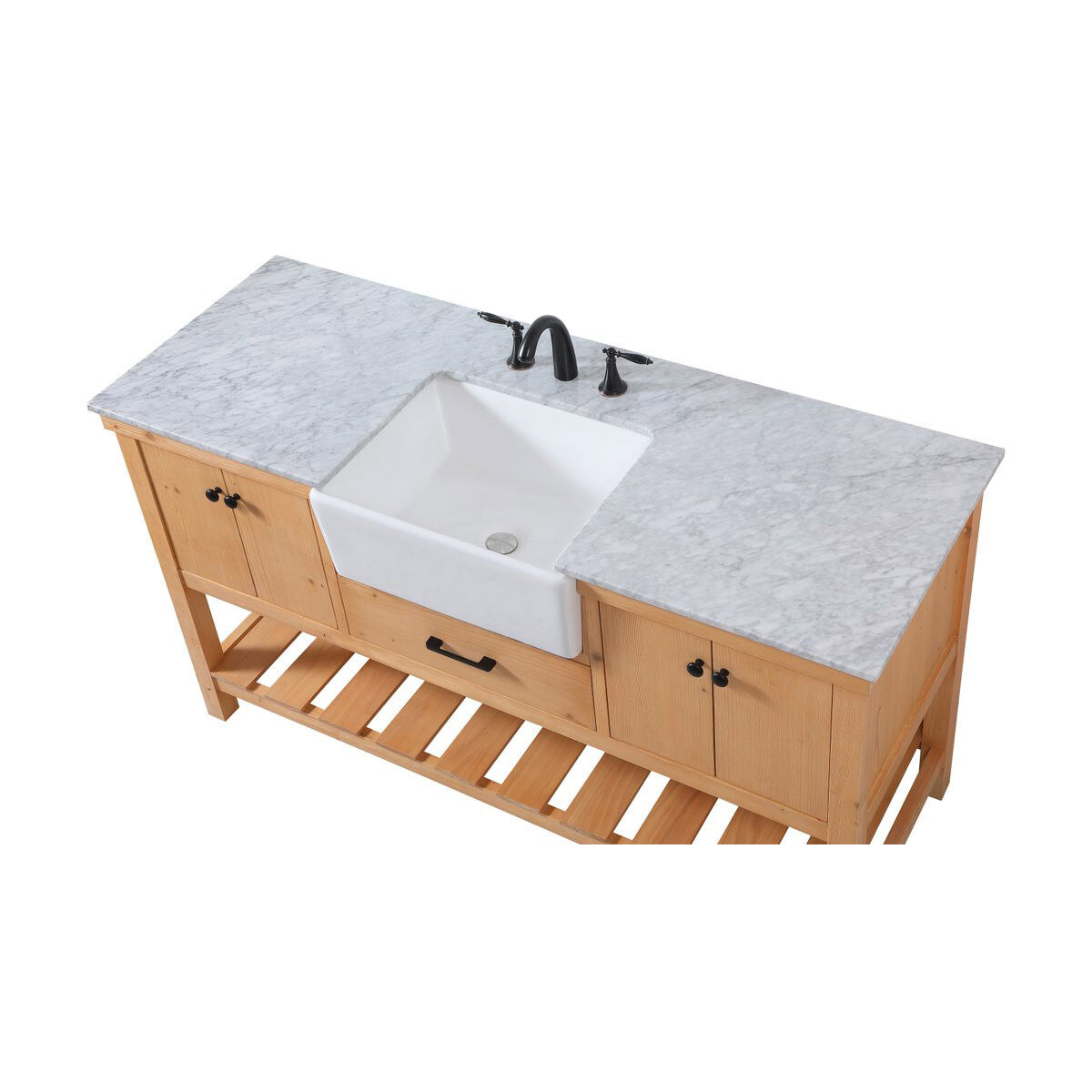 Clement 60 X 22 X 34 inch Natural Wood Bathroom Vanity Cabinet