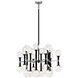 Stellar 24 Light 30 inch Black Chandelier Ceiling Light in Black and Clear