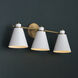 Bradley 3 Light 24 inch Aged Brass and White Vanity Light Wall Light