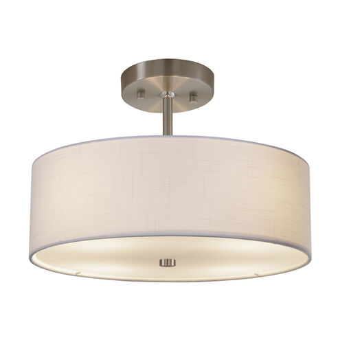 Textile 14 inch Brushed Nickel Pendant Ceiling Light