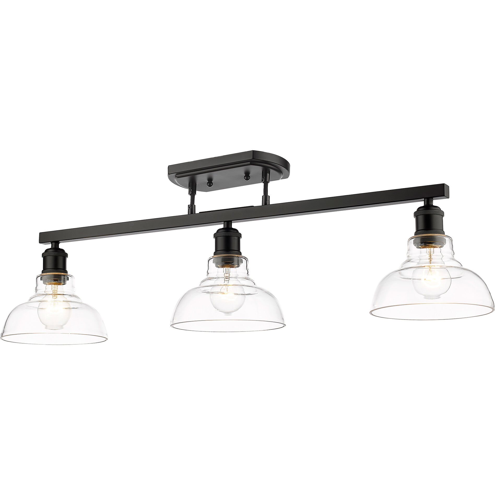 Yep Carver Island Light Ceiling Light in Matte Black, Clear Glass