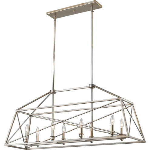 Trestle 8 Light 12 inch Antique Silver Pendant Ceiling Light