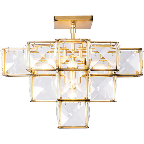 Cubic 5 Light 19 inch Calypso Gold Semi-Flush Ceiling Light