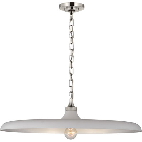 Thomas O'Brien Piatto LED 24 inch Polished Nickel Pendant Ceiling Light in Plaster White, Large