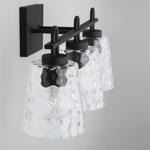 Fenton 3 Light 24 inch Black Iron Vanity Light Wall Light