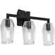 Gaia 3 Light 19 inch Acid Dipped Black Vanity Light Wall Light