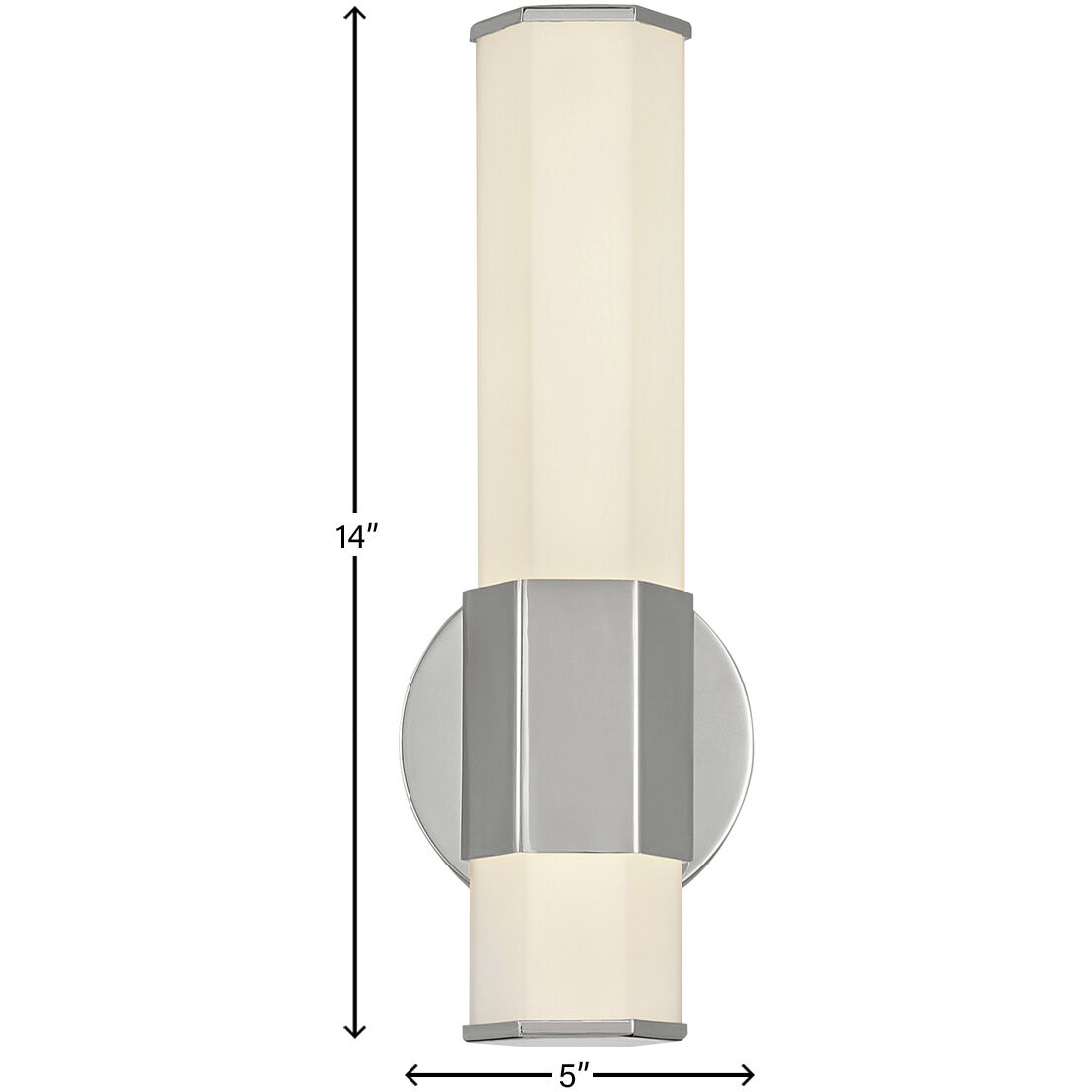 Facet LED 5 inch Polished Nickel Bath Light Wall Light, Vertical