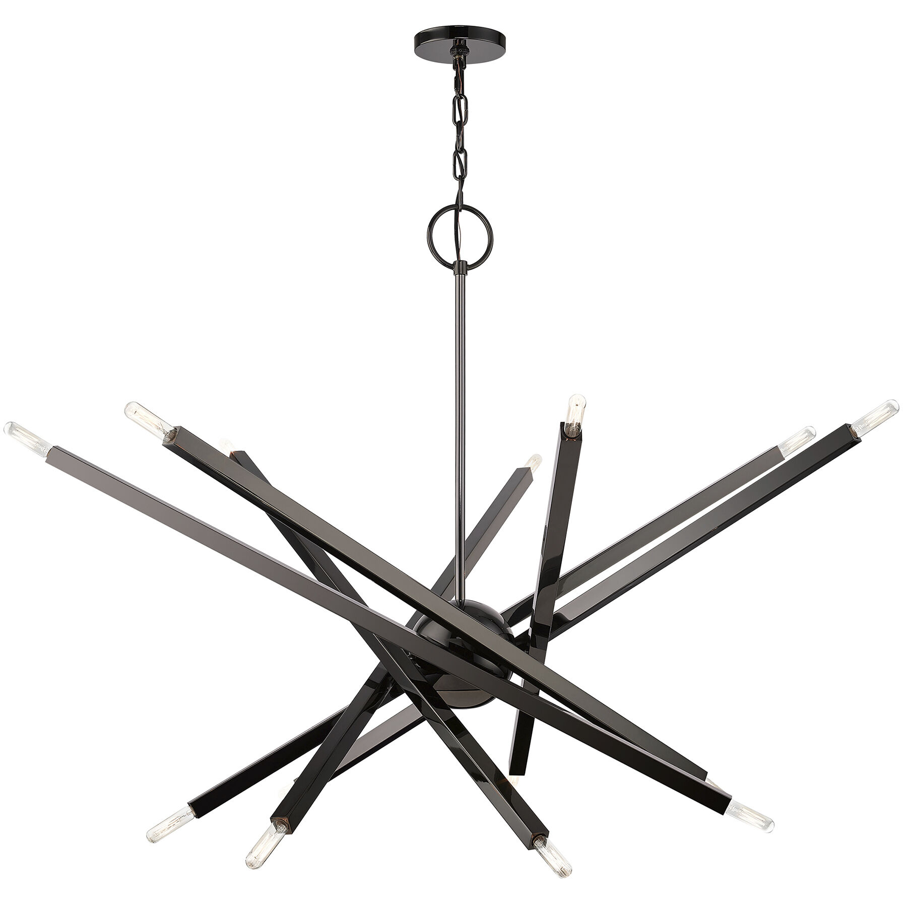 Monaco 14 Light 40 inch Black Chrome Chandelier Ceiling Light, Extra Large