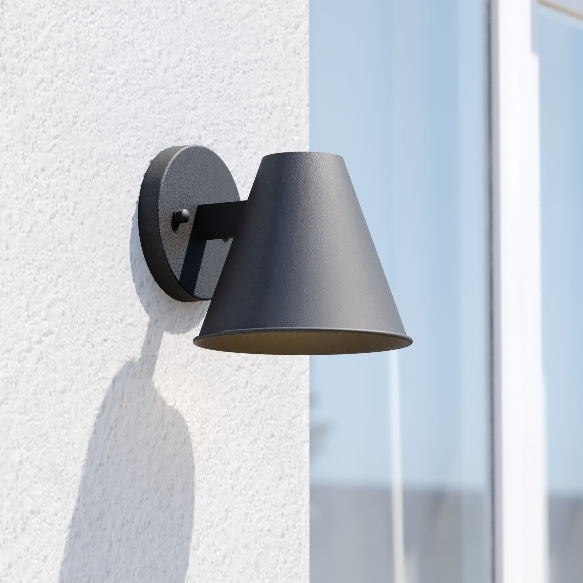 Smith LED 6.25 inch Textured Black Outdoor Wall