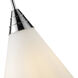 Willard Pendant Ceiling Light in Polished Nickel, Matte Opal Glass