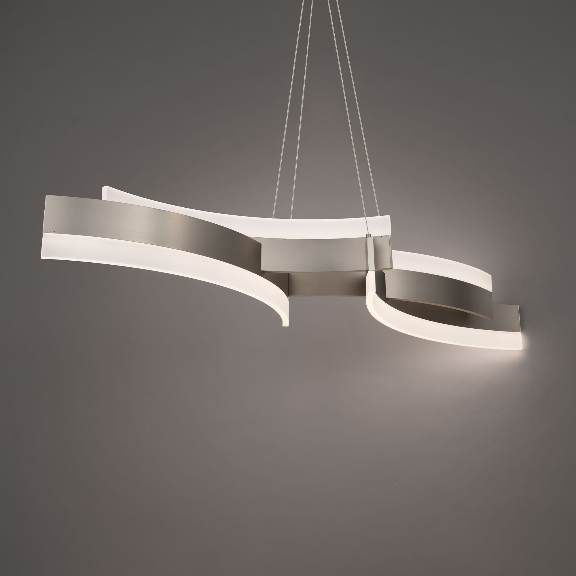 Arcs LED 15.88 inch Brushed Nickel Indoor Hanging Lighting Ceiling Light