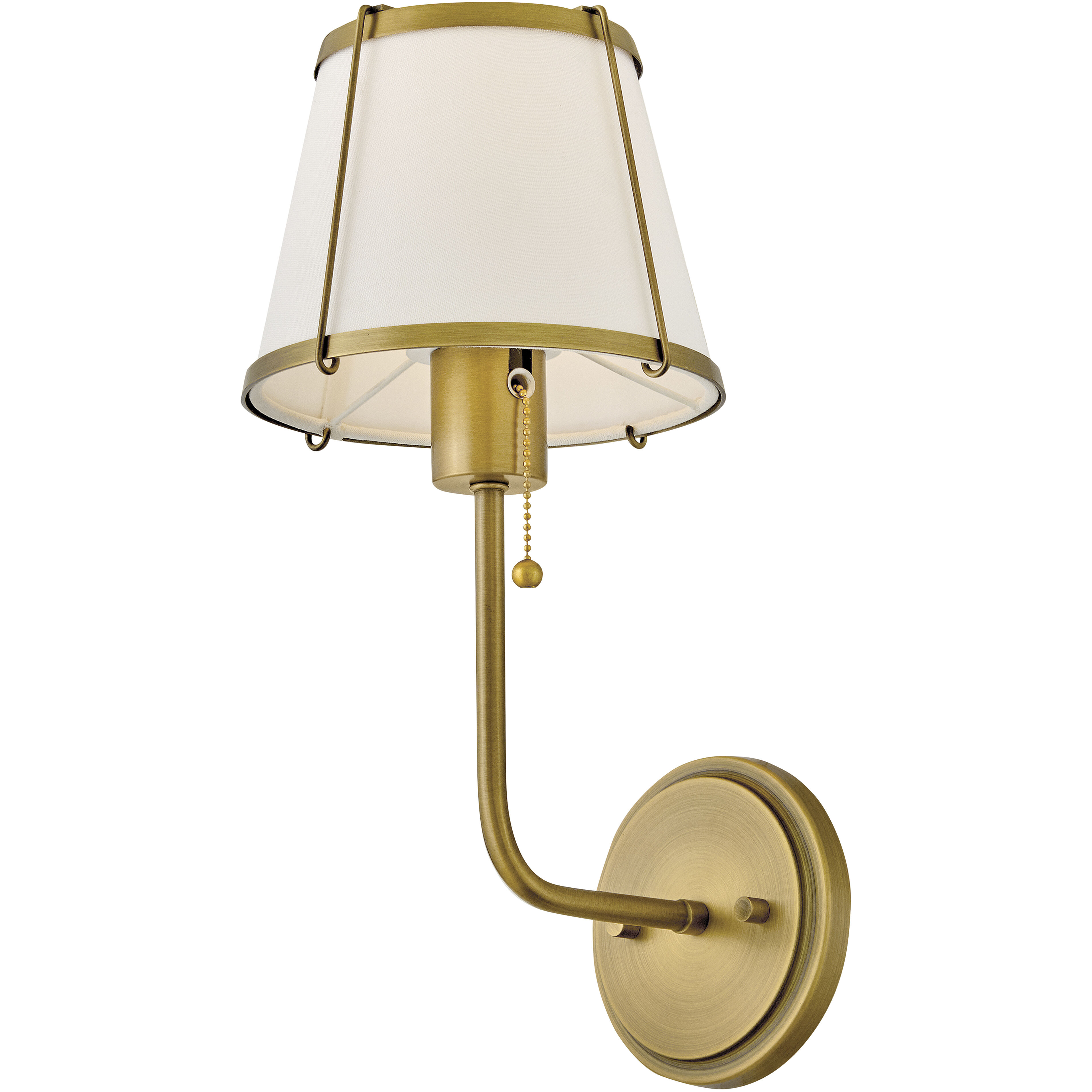 Clarke 1 Light 7.25 inch Lacquered Dark Brass Sconce Wall Light in Lacquered Dark Brass with Off White