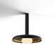 Combi LED 12 inch Matte Black Pendant Ceiling Light in Matte Black + Brass, Suspension / Flush Mount 2-in-1
