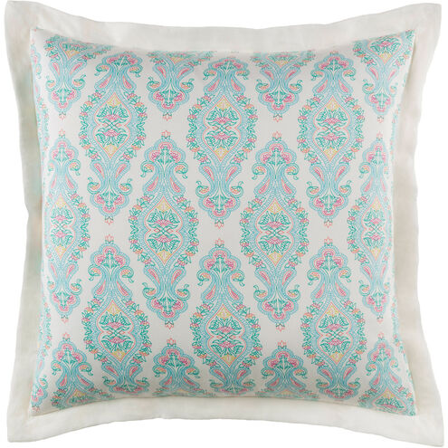 Alia 26 X 26 inch Aqua, Emerald, Bright Pink, Lime, Coral, White Euro Sham