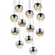 Grapes LED 17 inch Polished Chrome Cluster Pendant Ceiling Light in Clear Glass Lens