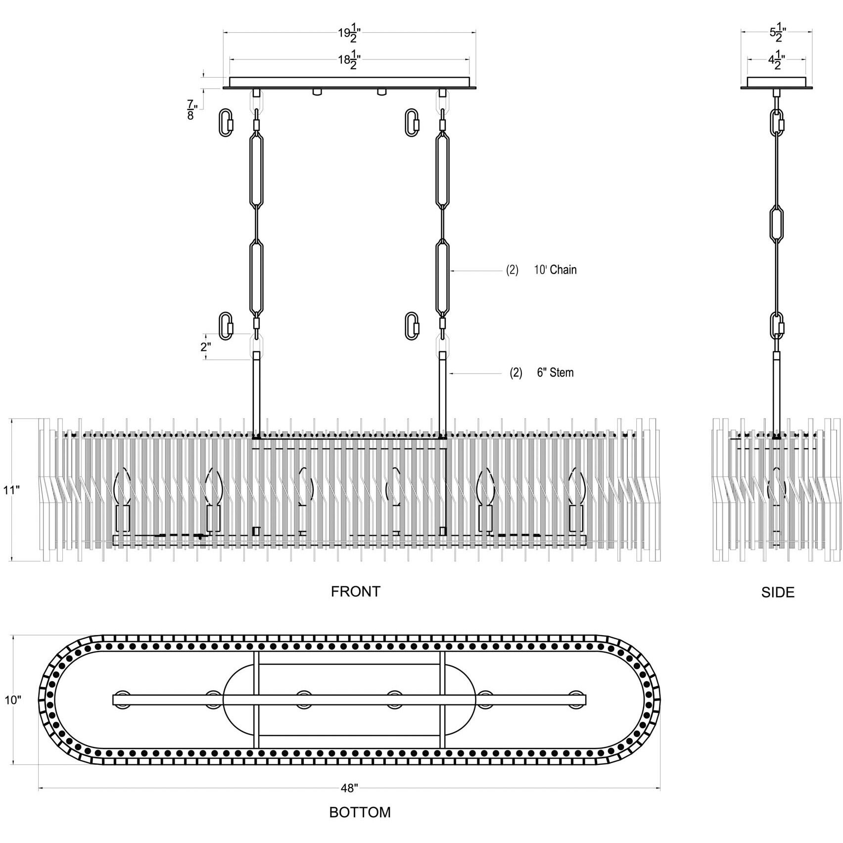 Park Row Linear Pendant Ceiling Light, Smithsonian Collaboration