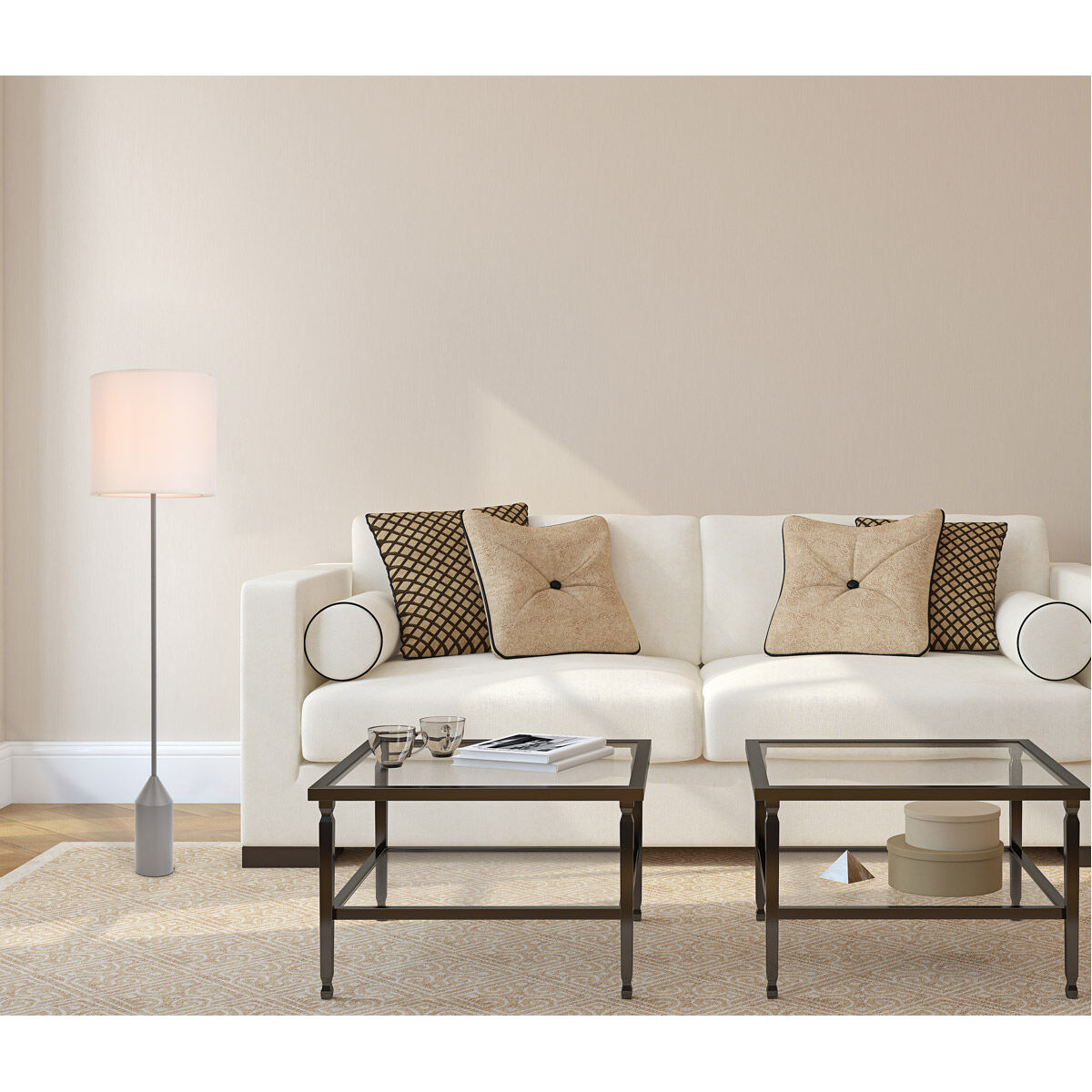 Ines 59.5 inch 40 watt Concrete Gray Floor Lamp Portable Light