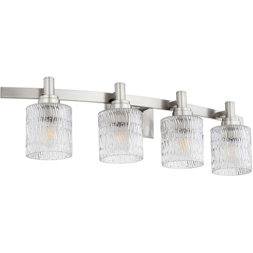 Stadium 4 Light 33 inch Satin Nickel Vanity Light Wall Light