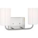Rhett 2 Light 15 inch Brushed Steel Wall Bath Fixture Wall Light