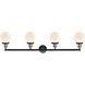 Franklin Restoration Beacon 4 Light 42 inch Black Antique Brass Bath Vanity Light Wall Light in Matte White Glass, Franklin Restoration