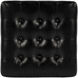 Leon Leather Cube Ottoman in Black