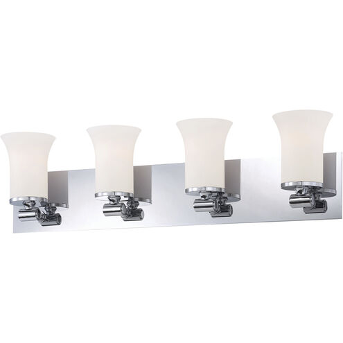 Flare 4 Light 28 inch Chrome Vanity Light Wall Light