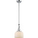 Franklin Restoration Bell LED 8 inch Polished Chrome Mini Pendant Ceiling Light in Matte White, Franklin Restoration