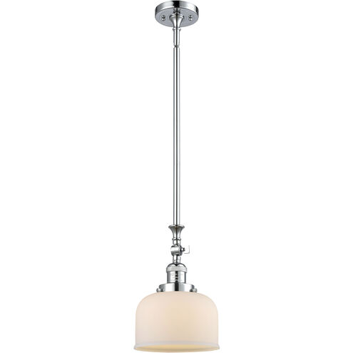 Franklin Restoration Bell LED 8 inch Polished Chrome Mini Pendant Ceiling Light in Matte White, Franklin Restoration