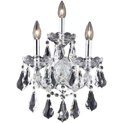 Maria Theresa 3 Light 12 inch Chrome Wall Sconce Wall Light in Clear, Royal Cut