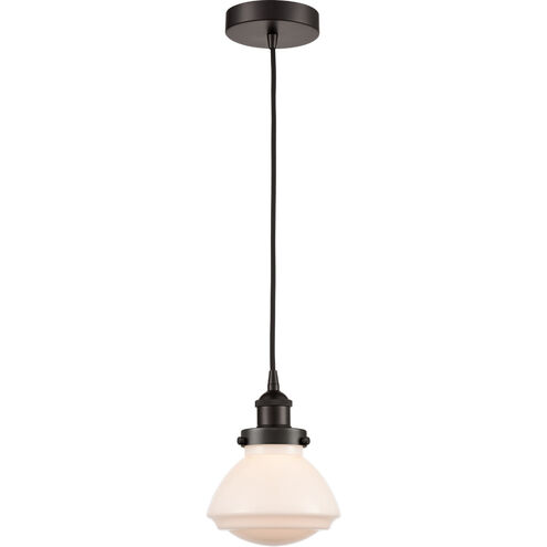 Edison Olean LED 7 inch Oil Rubbed Bronze Mini Pendant Ceiling Light