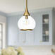 Alora Mood Hazel Pendant Ceiling Light in Aged Gold, Clear Glass