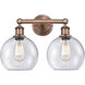 Athens 2 Light 17 inch Antique Copper Bath Vanity Light Wall Light in Seedy