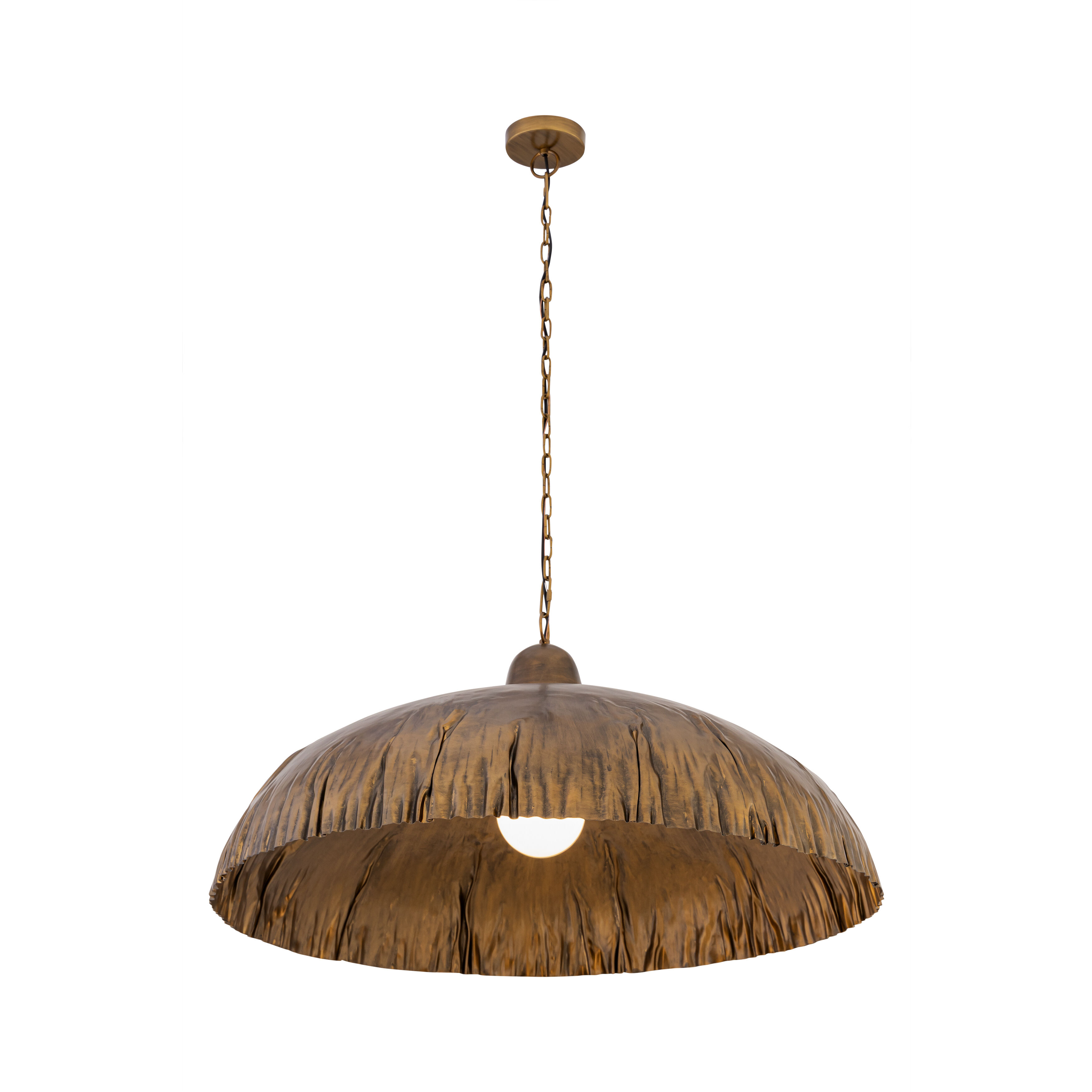 Zinnia 1 Light 36 inch Antique Brass Pendant Ceiling Light