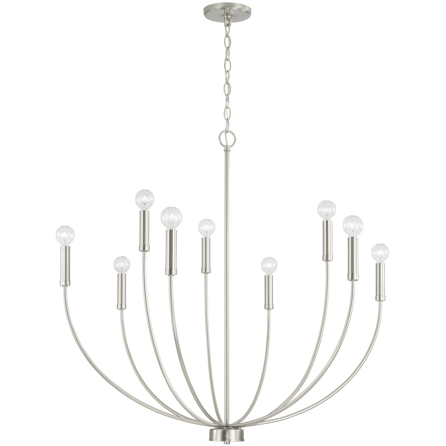 Ansley 9 Light 35.25 inch Brushed Nickel Chandelier Ceiling Light